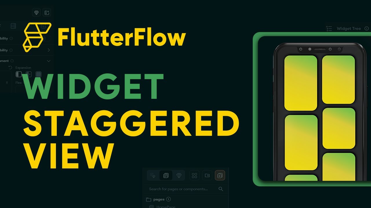 flutterflowbr's tweet card. STAGGERED VIEW WIDGET - ESCOLA FLUTTERFLOW