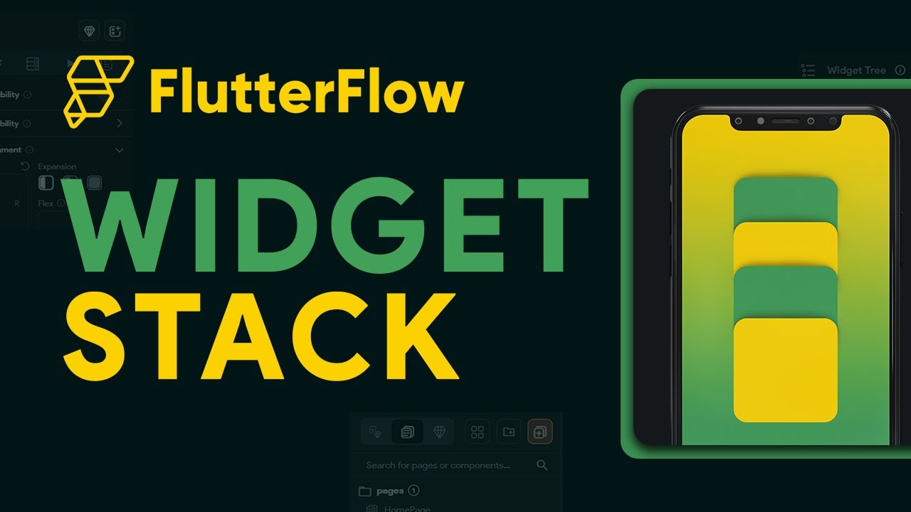 flutterflowbr's tweet card. WIDGET STACK - ESCOLA FLUTTERFLOW