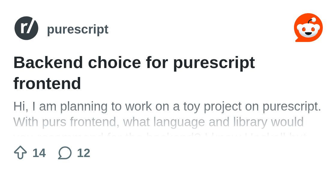 purescript's tweet card. Explore this post and more from the purescript community