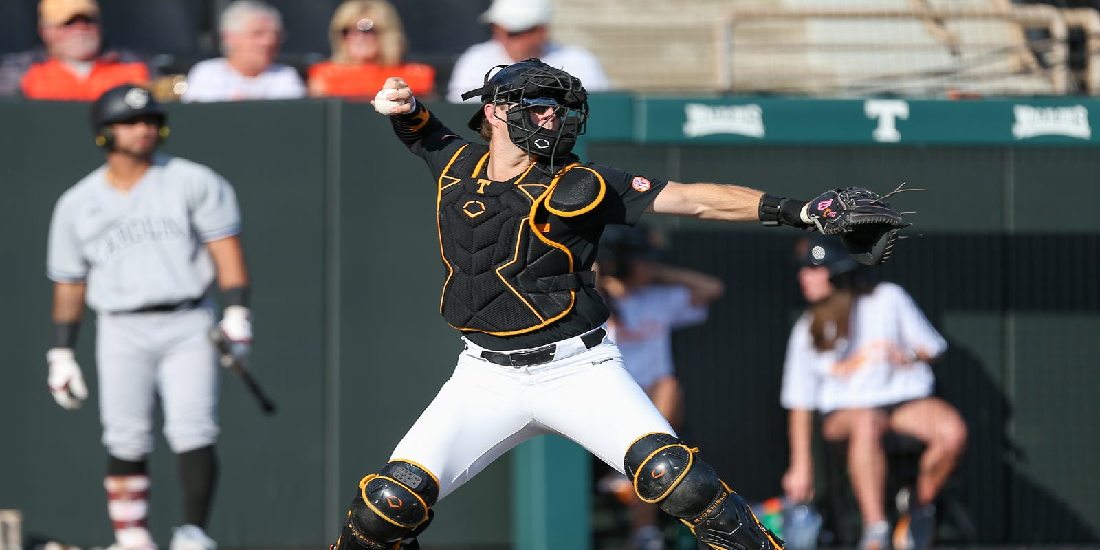 ByMikeWilson's tweet card. Cal Stark has six back-picks this season for Tennessee baseball as a defensive weapon at catcher as the Vols play in the College World Series.
