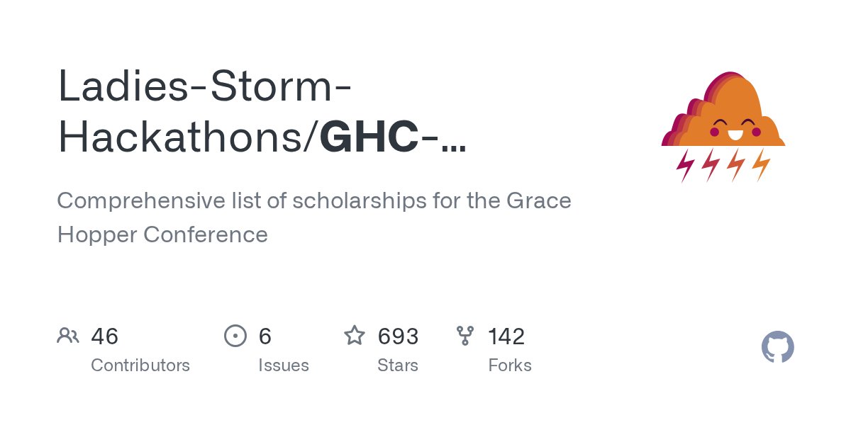 acmw_manipal's tweet card. Comprehensive list of scholarships for the Grace Hopper Conference - Ladies-Storm-Hackathons/GHC-Scholarships