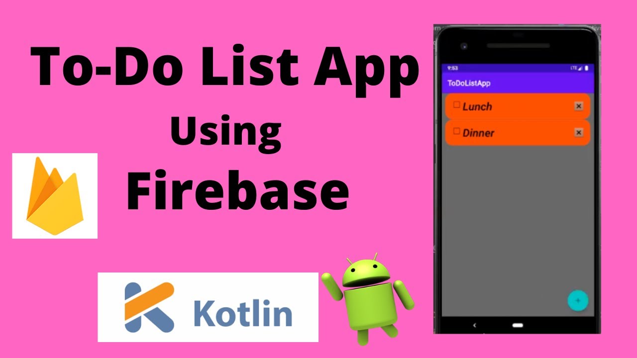 AndroidLearnin1's tweet card. To-Do List - Build a To Do List App in Android | Kotlin | Android...
