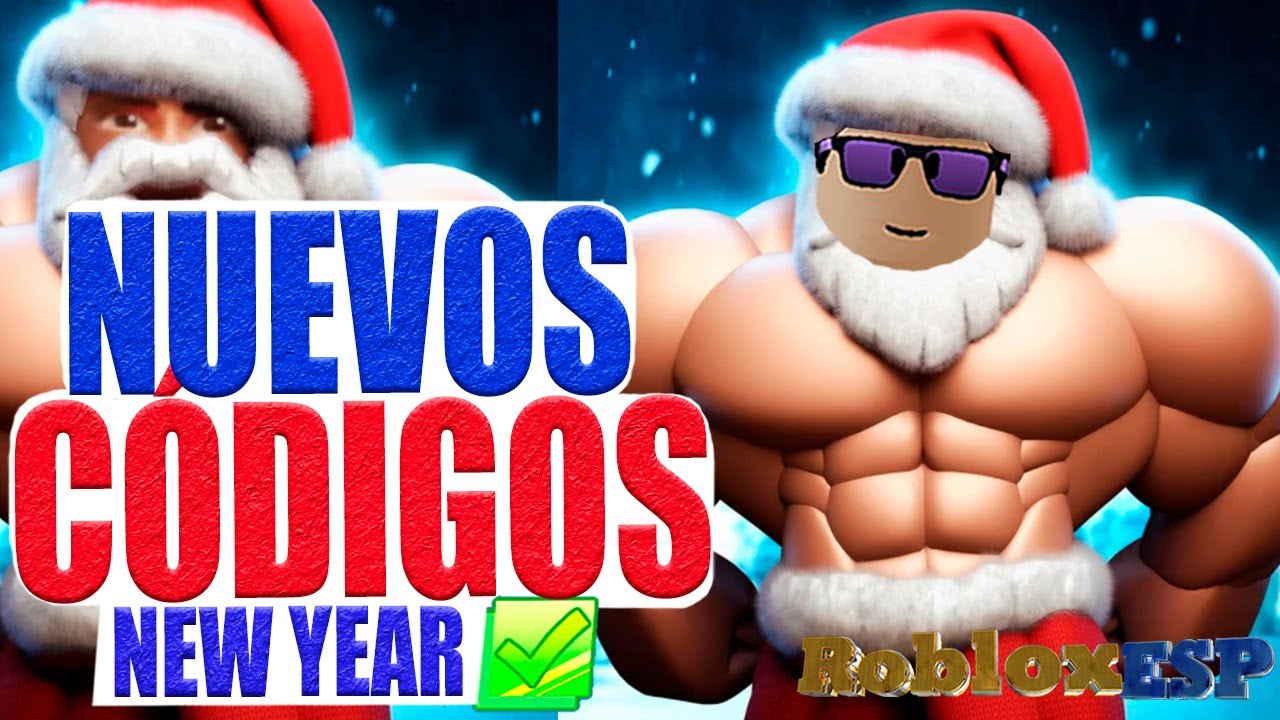 SoyRobloxESP's tweet card. NEW YEAR 💪 CÓDIGOS DE LIGA DE GIMNASIO EN ROBLOX GYM LEAGUE CÓDIGOS