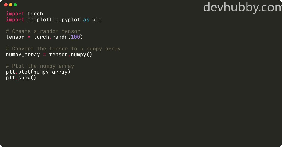 devhubbycom's tweet card. How to plot pytorch tensor?