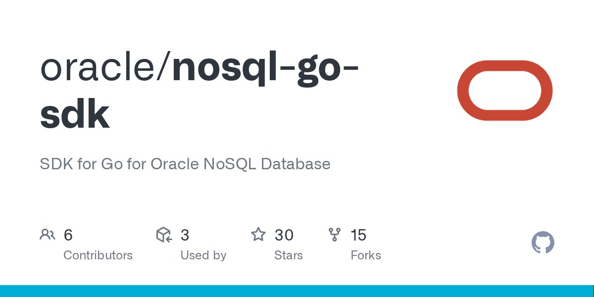 OracleNoSQL's tweet card. SDK for Go for Oracle NoSQL Database. Contribute to oracle/nosql-go-sdk development by creating an account on GitHub.