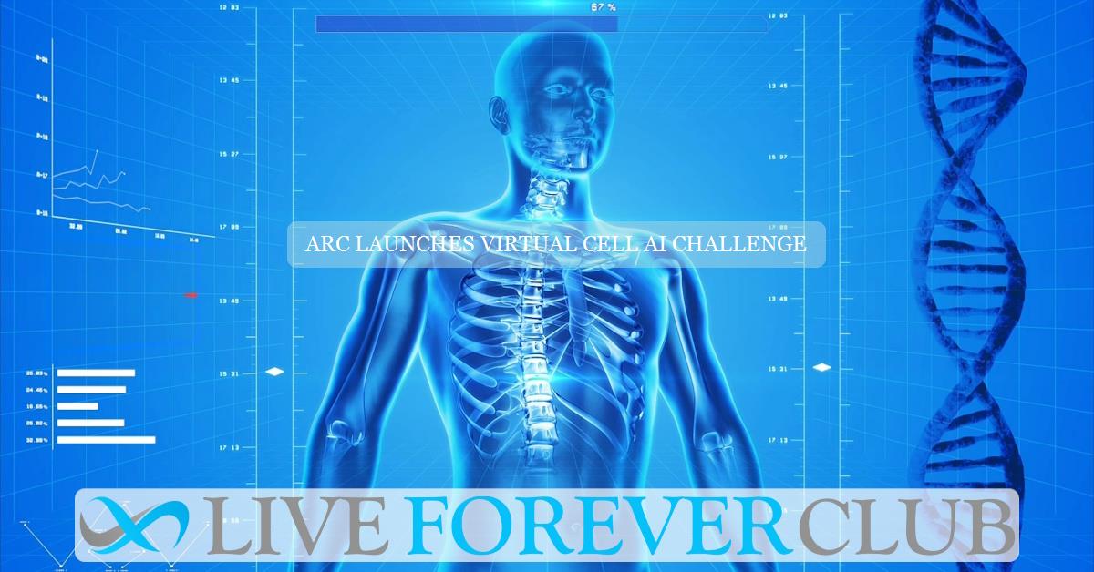 liveforeverclub's tweet card. Key points summary of Genetic Engineering & Biotechnology News (GEN) article. AI contest to boost virtual cells for gene and disease prediction