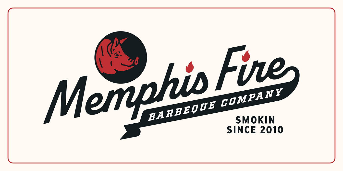 mattdoyledesign's tweet card. Memphis Fire Barbeque Co Brand Refresh
