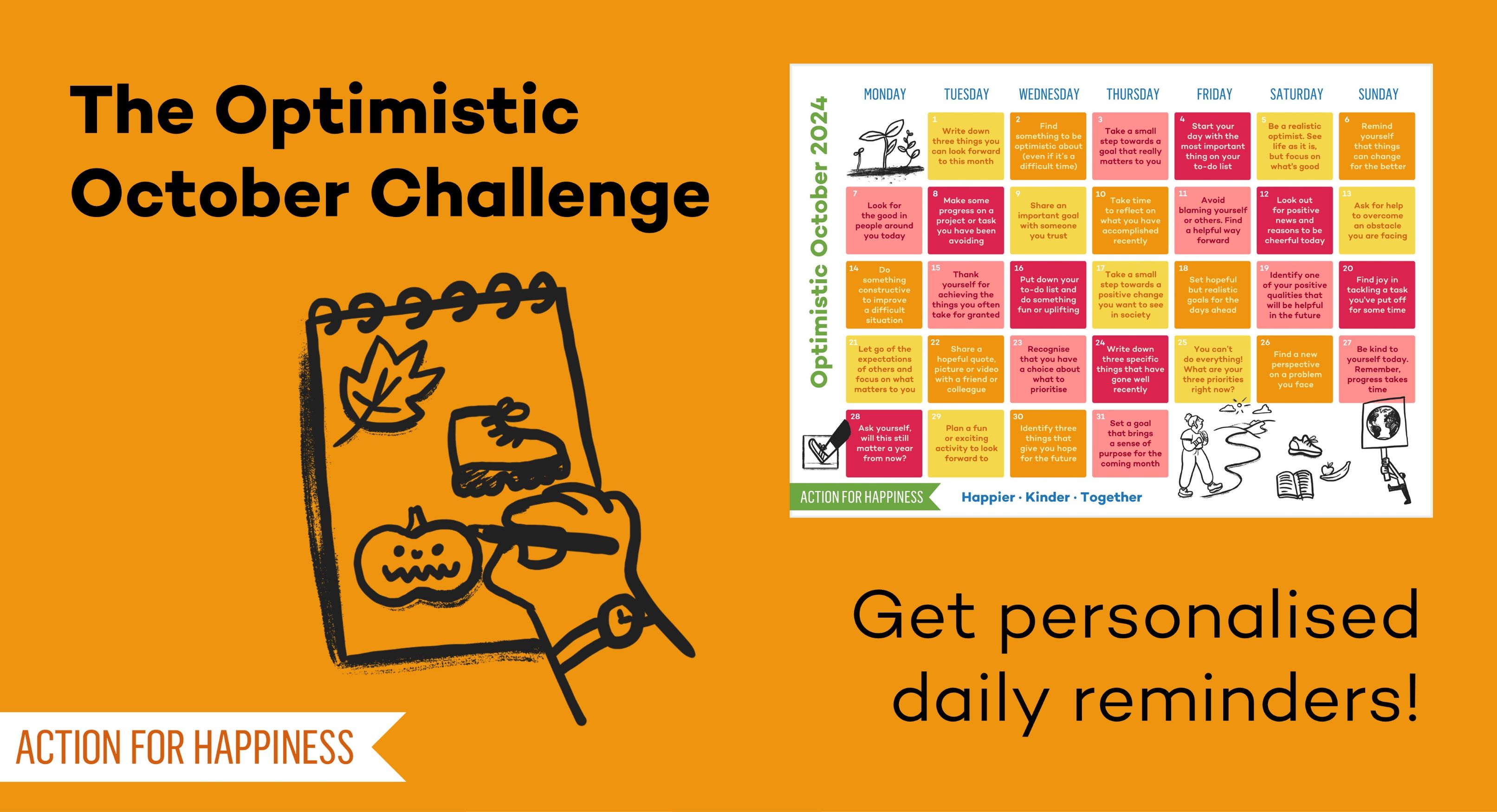 actionhappiness's tweet card. Join the Optimistic October Challenge!