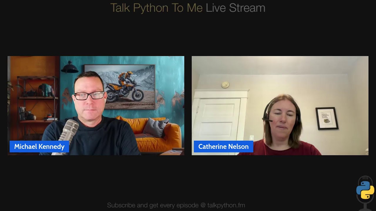 TalkPython's tweet card. If you're doing data science and have mostly spent your time doing exploratory or just local development, this could be the episode for you. We are joined by Catherine Nelson to discuss techniques...