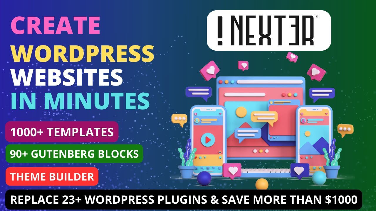 FreeTrialPlans's tweet card. Create Professional Websites in Minutes Using Nexter Theme & Plugins