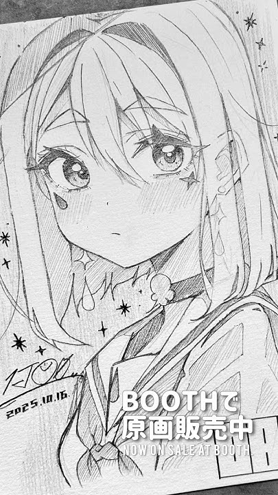 1JO_0's tweet card. 【毎日原画 086】久々に鉛筆画で風天ちゃん描いてみました！#イラストメイキング #アナログイラスト #drawing #anime...