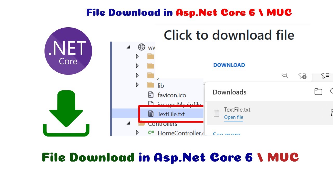 aspdotnetpools's tweet card. File Download in Asp.Net Core 6 / MVC | Asp.net Core Return File From...