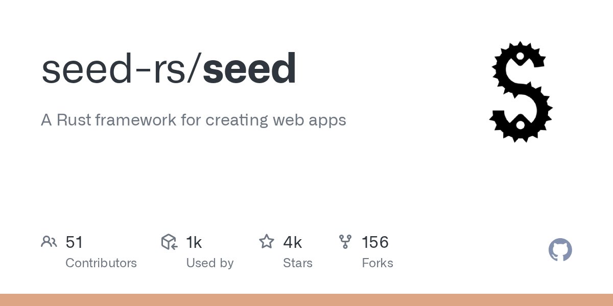 RustLibHunt's tweet card. A Rust framework for creating web apps. Contribute to seed-rs/seed development by creating an account on GitHub.