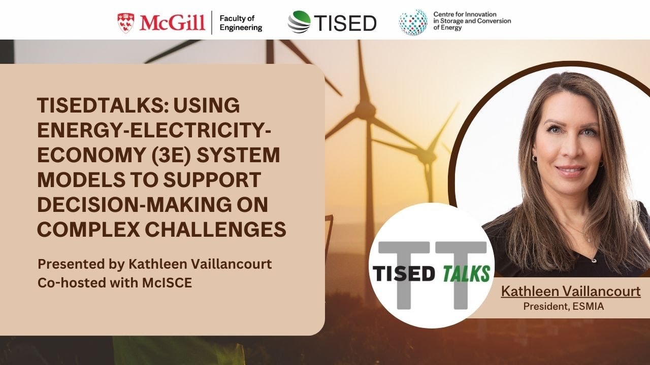 McGillTISED's tweet card. Using energy-electricity-economy system models to support decision-...