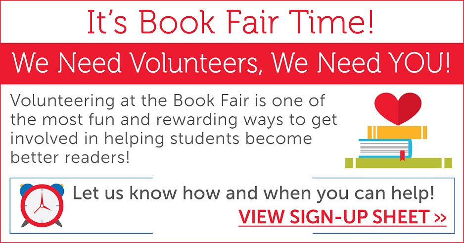 LPElibrary's tweet card. We need your help to pull off our best Book Fair ever! Even an hour of your time would help. Sign up now!
