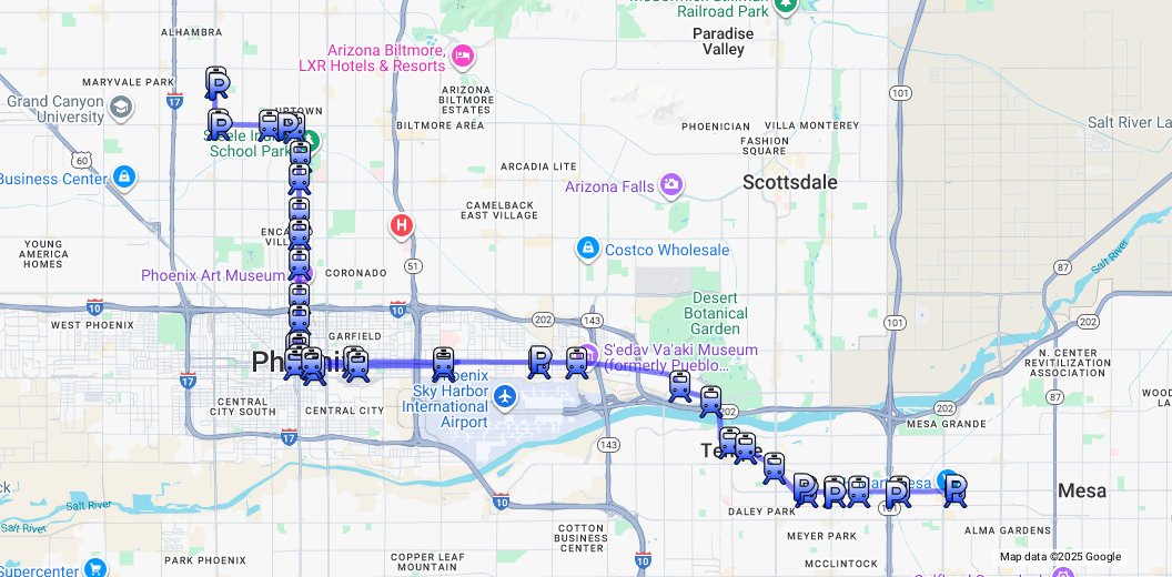 tekjava's tweet card. Map of the Phoenix Light Rail route including stations. See more METRO maps at: http://raillife.com/light-rail-info/phoenix-light-rail-map/