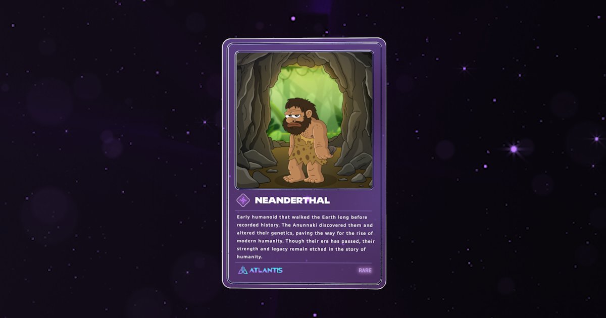 Shilpyspy's tweet card. Watch the Neanderthal NFT come alive on Atlantis DEX. Explore now!
