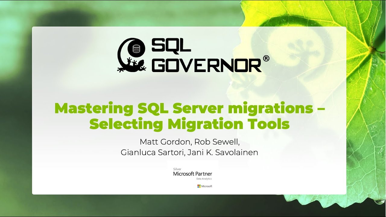 SQLgovernor's tweet card. WEBINAR | Mastering SQL Server Migrations – Selecting the Right...