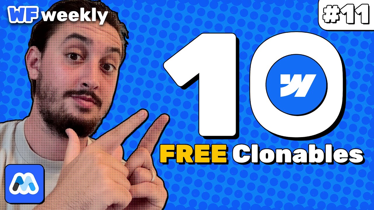 devMilosh's tweet card. 10 FREE Webflow Clonables to Level Up Your Next Site | WF Weekly #11