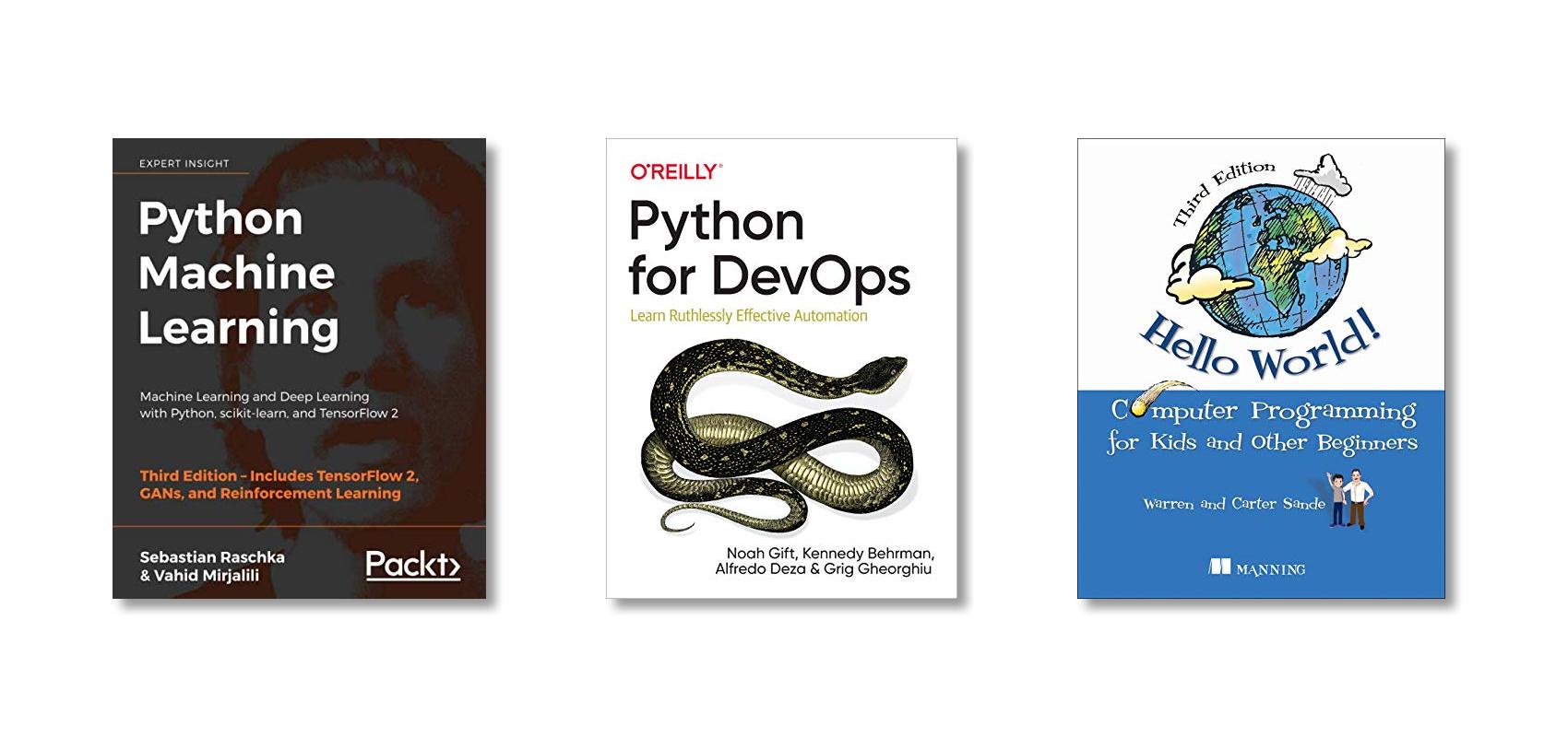pythonbooks1's tweet card. A list of outstanding Python books published in December, 2019
