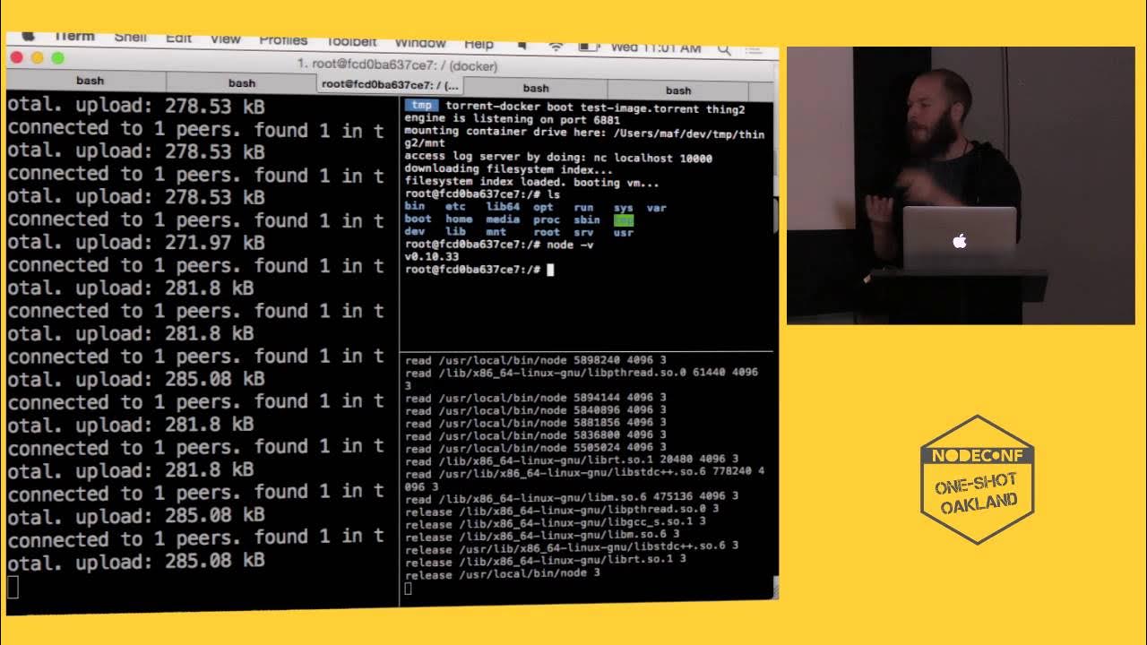 JavaScriptFest's tweet card. Mathias Buus: Booting Docker Images over Bittorrent | NodeConf...