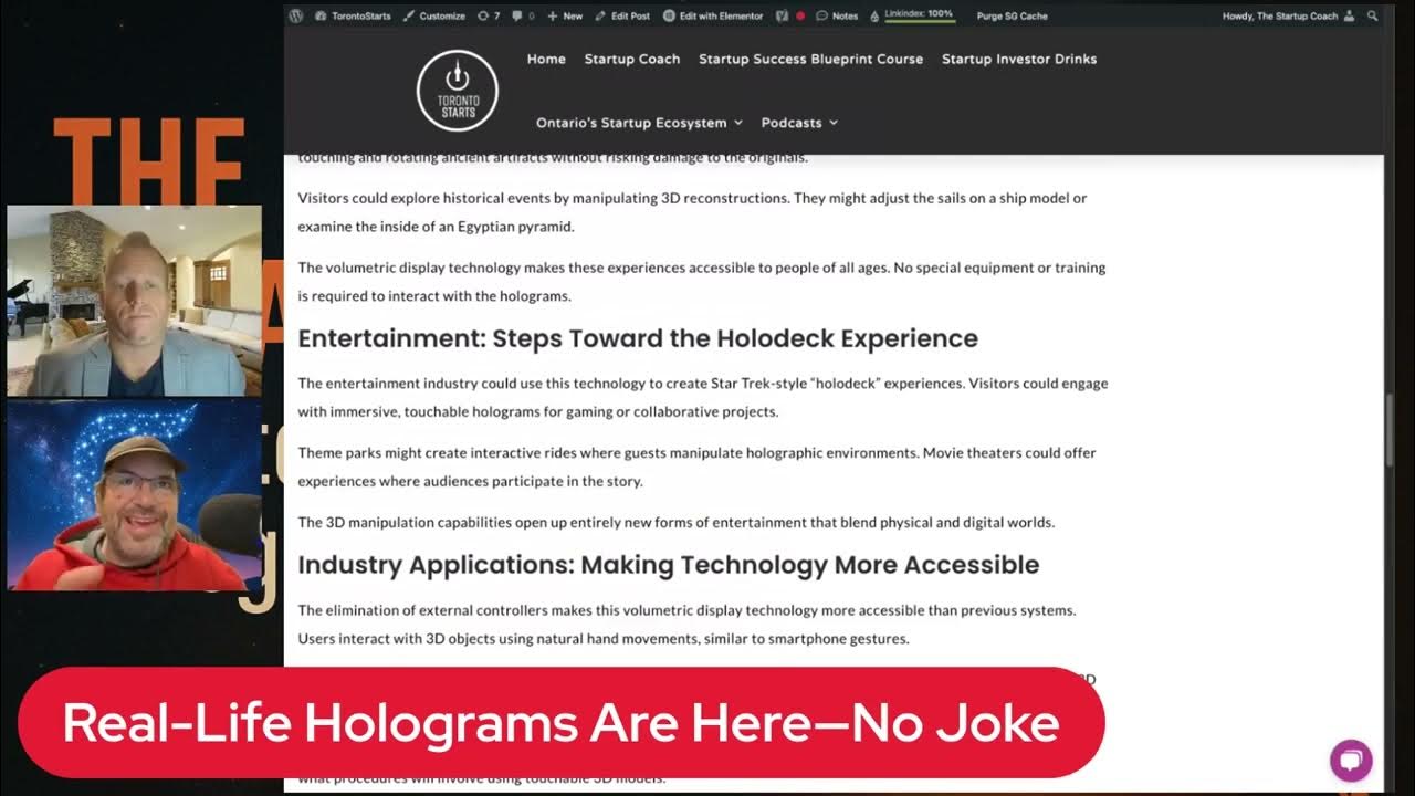 TorontoStarts's tweet card. Revolutionary Elastic 3D Hologram Tech — Touching the Future of...