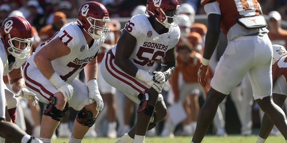 ouvstheworld's tweet card. True freshman offensive tackle Michael Fasusi is leaning into early learning moments, emphasizing focus and the developmental process
