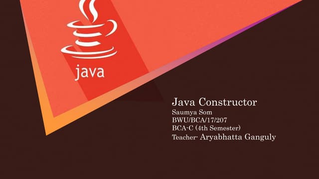 CHANDMO80775382's tweet card. Java Constructors