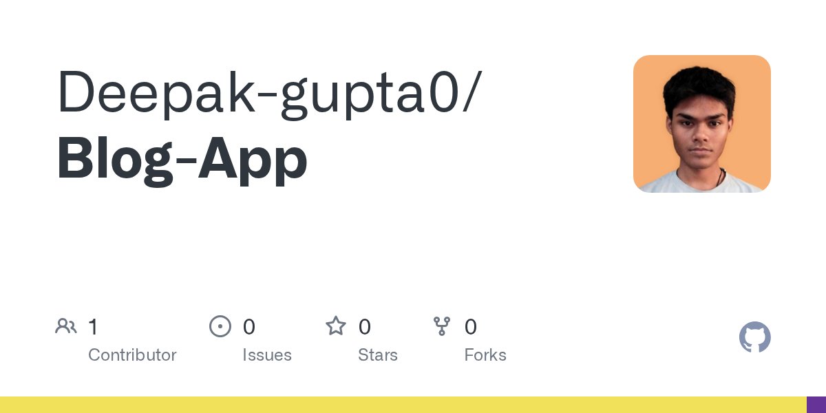Deepak_0gupta's tweet card. Contribute to Deepak-gupta0/Blog-App development by creating an account on GitHub.