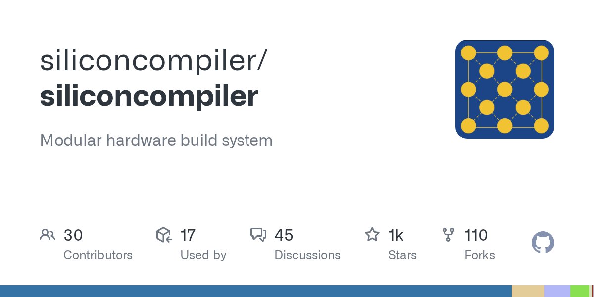 siliconcompiler's tweet card. Modular hardware build system. Contribute to siliconcompiler/siliconcompiler development by creating an account on GitHub.