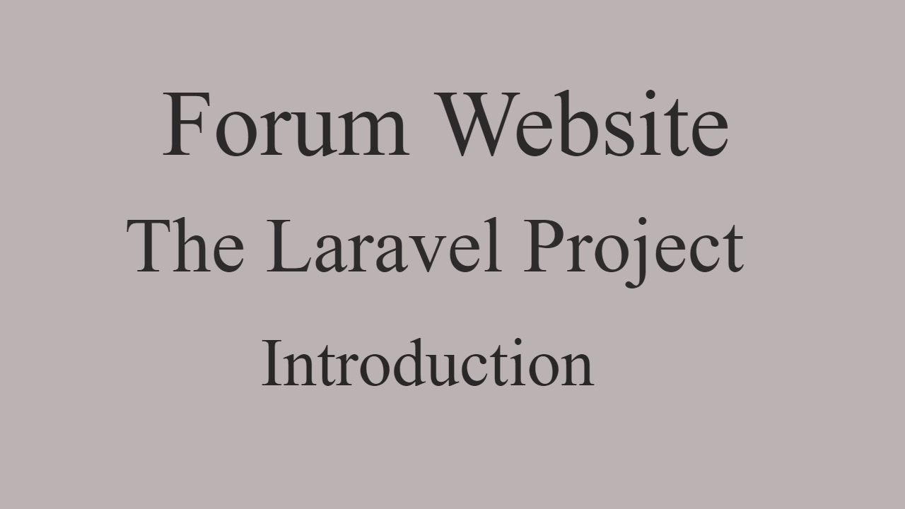 webdevmatics's tweet card. Build Forum Website in Laravel : Introduction