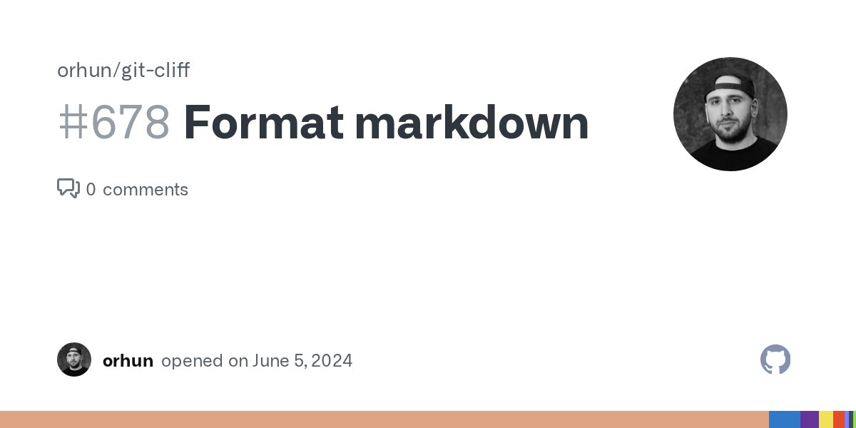 git_cliff's tweet card. Is there an existing issue or pull request for this? I have searched the existing issues and pull requests Feature description Writing a Tera template with perfect formatting is hard. Tweaking thin...