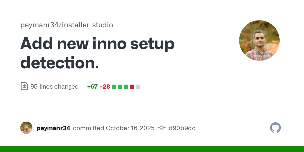 peymanr34's tweet card. Add new inno setup detection. · peymanr34/installer-studio@d90b9dc