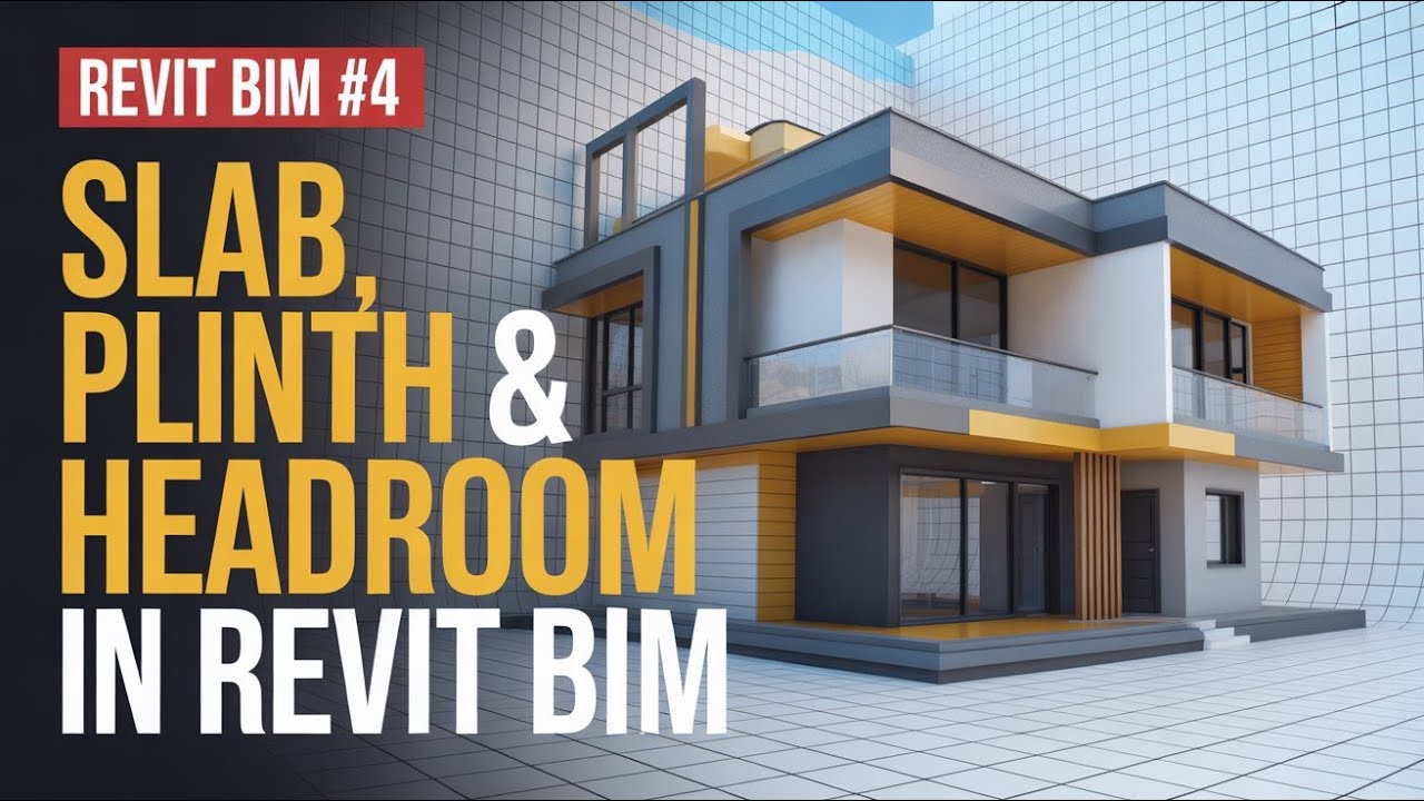 CIVILTutorials's tweet card. Revit BIM Tutorial – Plinth, Roof Slab & Headroom | 3D House Modeling...