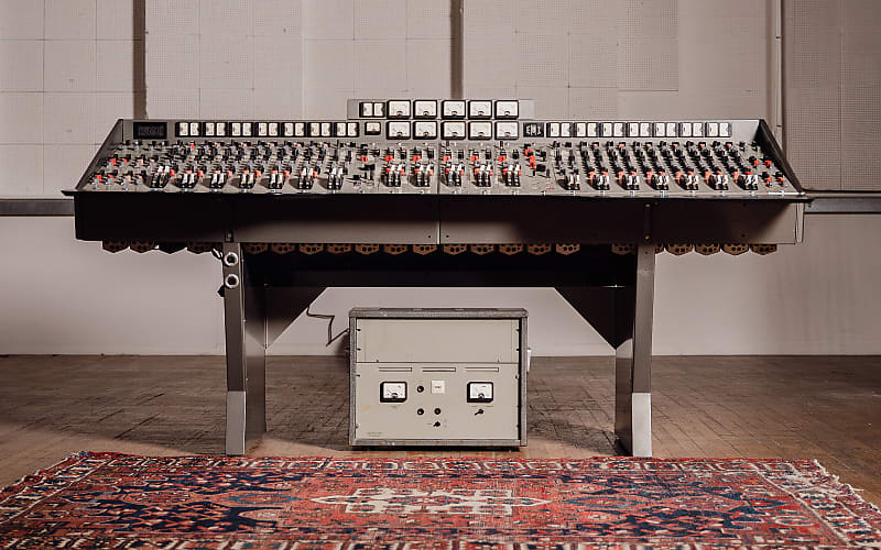 TechTweetBot's tweet card. This is a one-of-a-kind EMI TG 12345 console, refurbished by MJQ Ltd. and used in legendary sessions for artists like The Beatles, Cliff Richard, and George Harrison. It is the first and only...