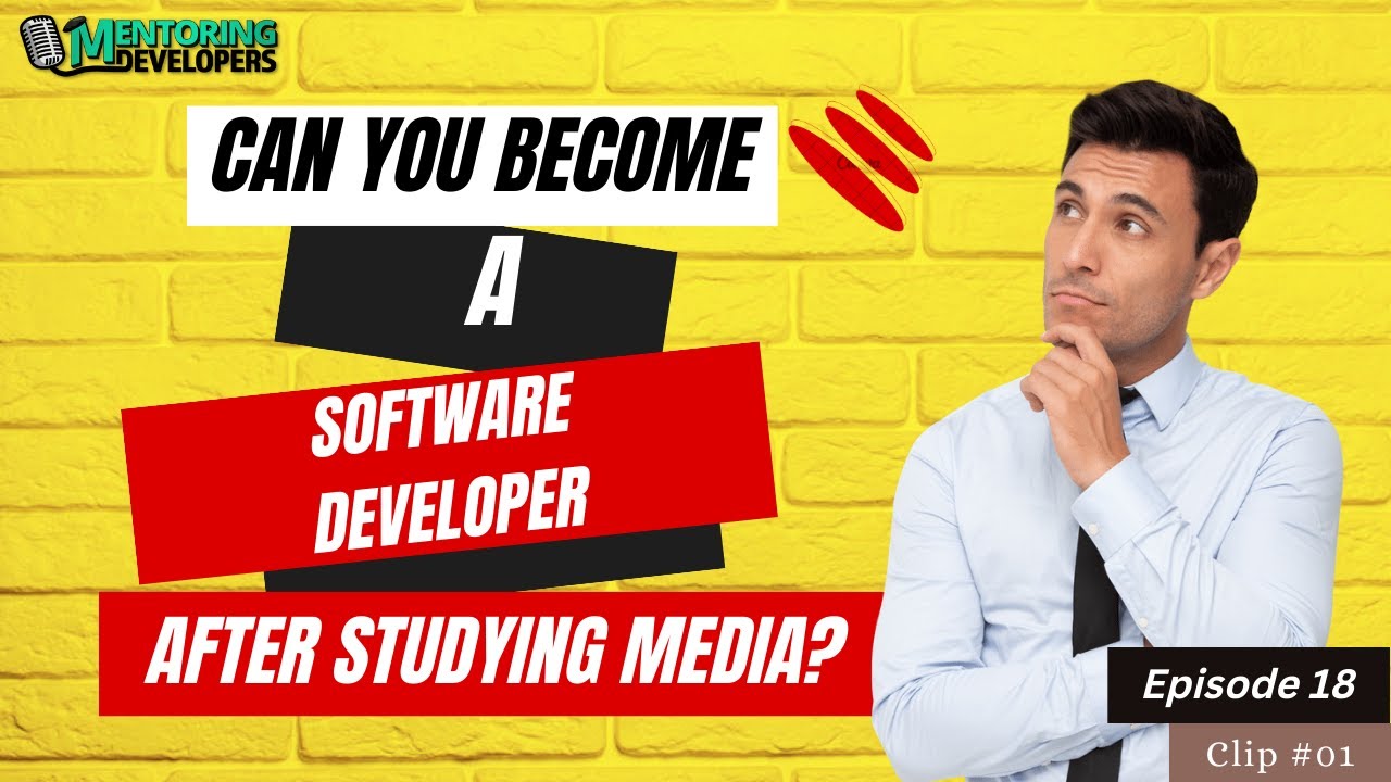 mentoringdevs's tweet card. Can you get a software developer job after studying media?| Mentoring...