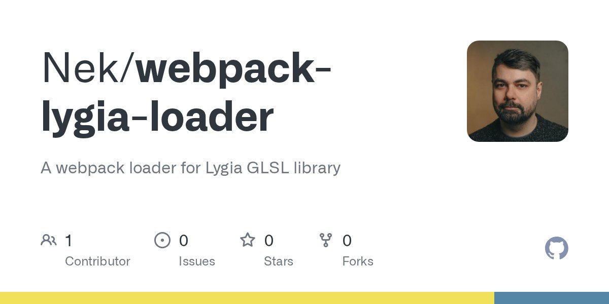 artful_coder's tweet card. A webpack loader for Lygia GLSL library. Contribute to Nek/webpack-lygia-loader development by creating an account on GitHub.