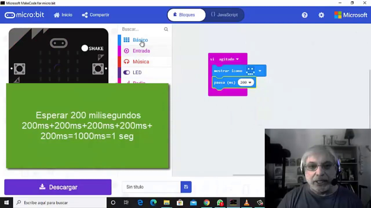 Programandofor1's tweet card. Programando el sensor de movimiento de la placa Micro:bit