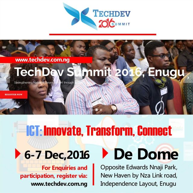 techdevsummit's tweet card.     The South East TechDev Summit held on the 6th December, 2016 was convened to create awareness and disruption in South East. The Summit had delegates from various stakeholder groups: a…
