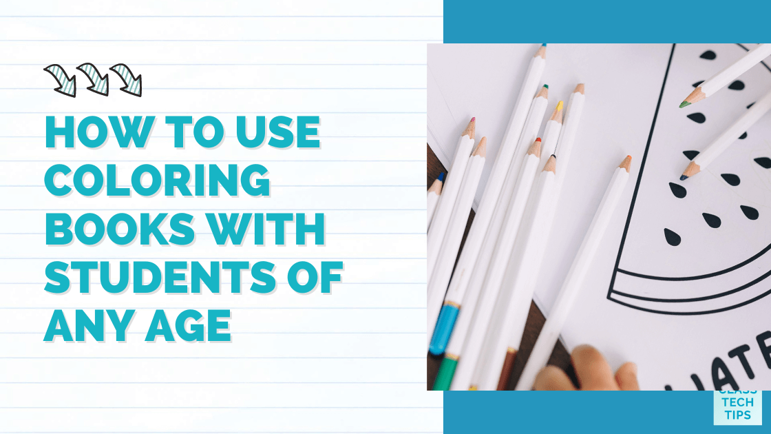 ClassTechTips's tweet card. Discover how to use coloring books with students for learning at any age! Explore creative tips and AI tools to create custom pages for kids.