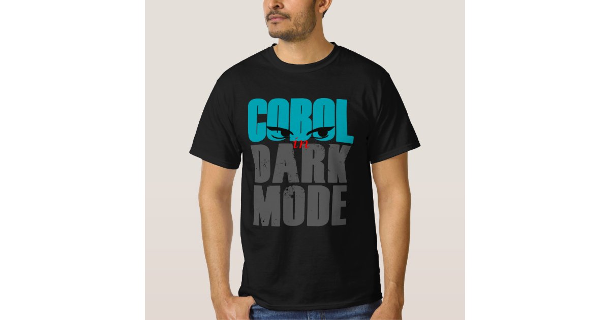 shirtparking's tweet card. Programming in Cobol has Dark Mode too