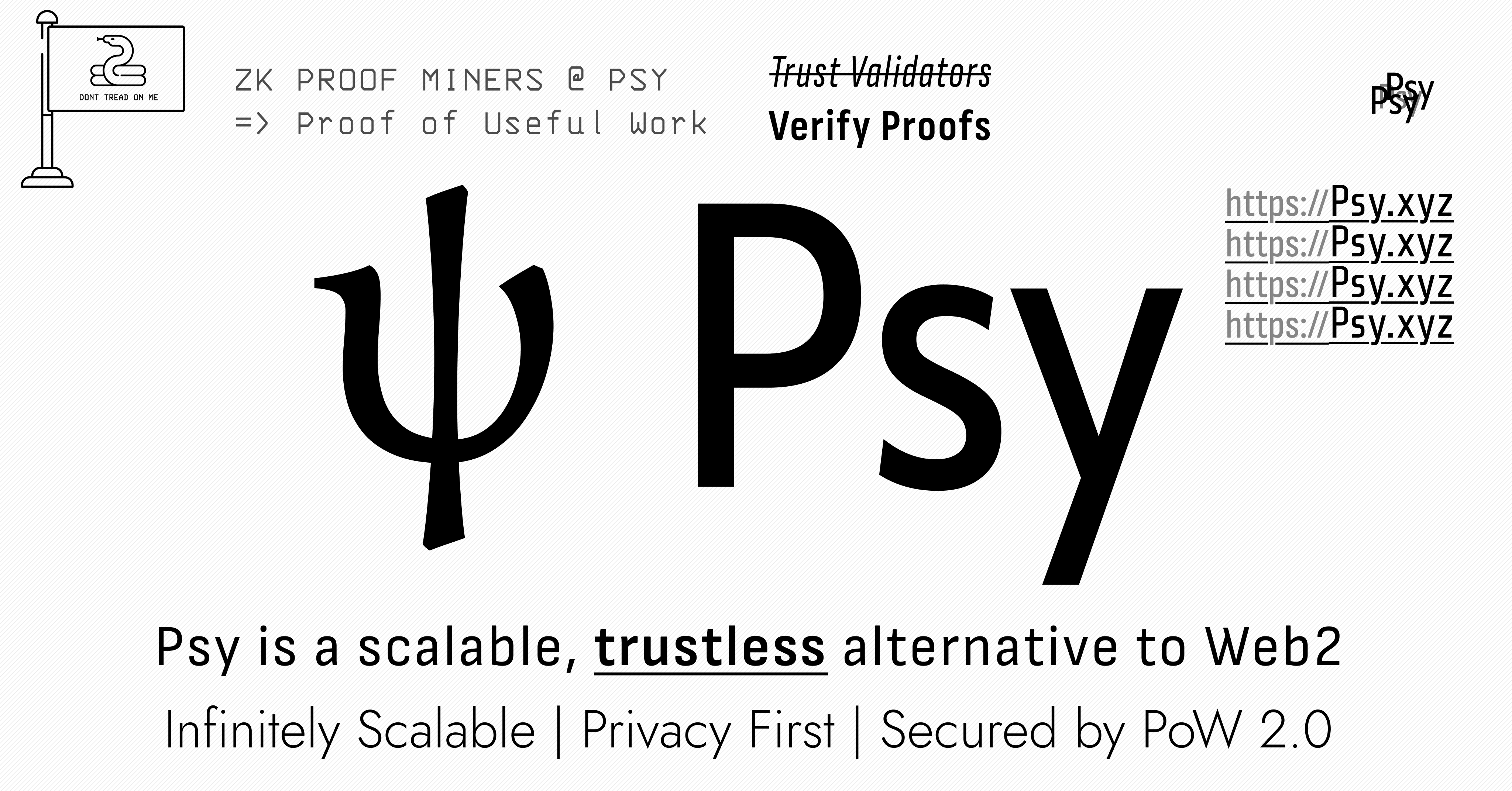PsyProtocol's tweet card. Psy Protocol is a revolutionary blockchain delivering internet-scale performance, radical user privacy, and an agentic, programmable future. Liberate your digital life with Psy Protocol.