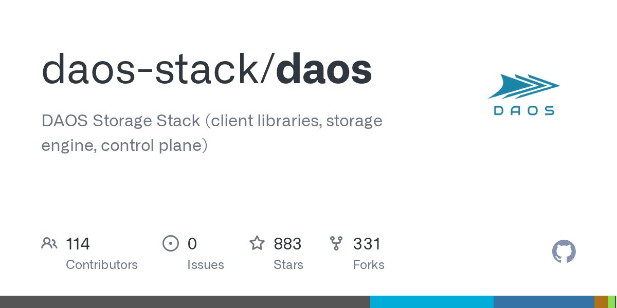 saruspete's tweet card. DAOS Storage Stack (client libraries, storage engine, control plane) - daos-stack/daos