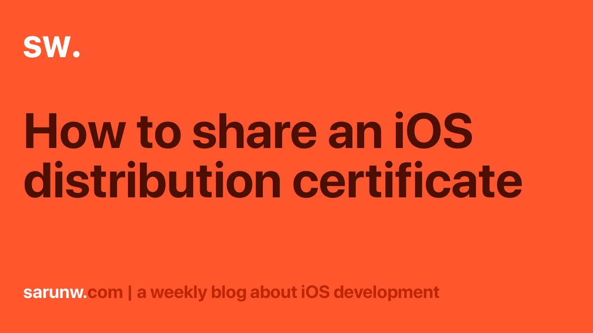 sarunw's tweet card. Learn how to create, export, and import certificate without any third-party tools.