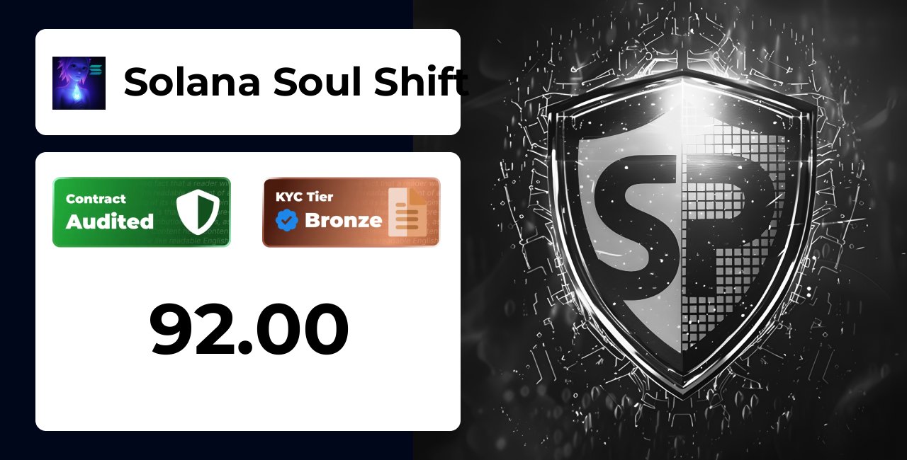 SP_TrustNet's tweet card. Solana Soul Shift | SolidProof TrustNet