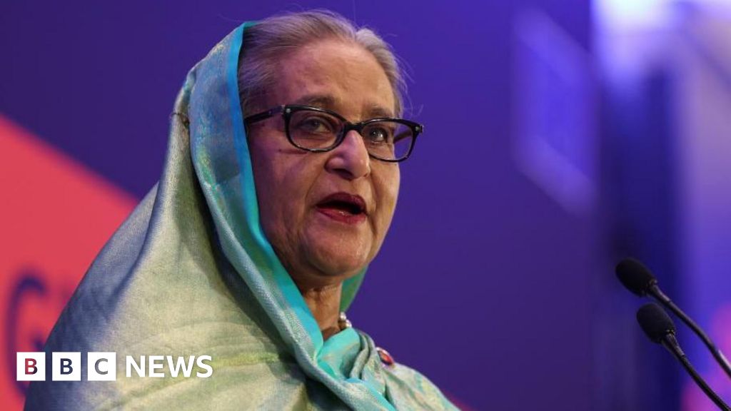 BBCWorld's tweet card. Hasina is being tried in absentia over her deadly crackdown on student-led protests last year.