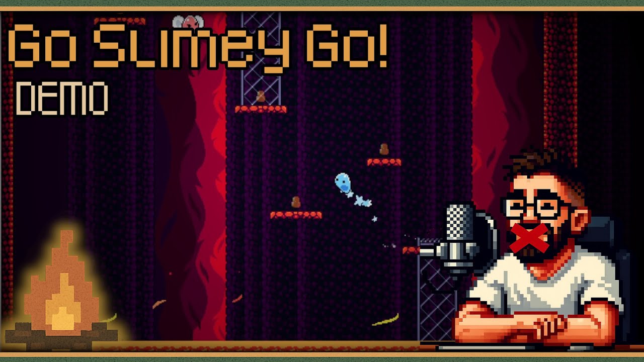JSoothingPixels's tweet card. Go Slimey Go! (Demo) – Retro Pixel Platformer with a Tea Party Twist!...