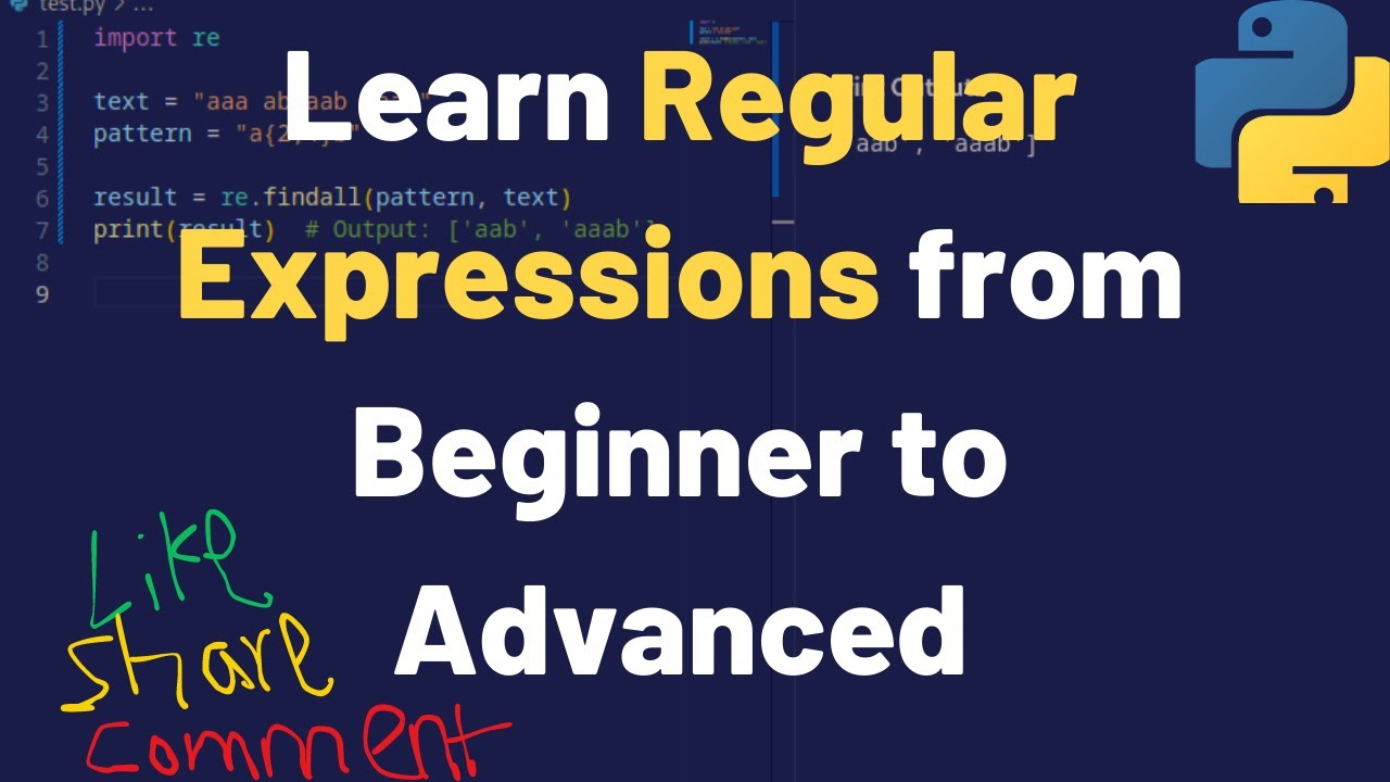 epythonlab1's tweet card. Learn Regular Expressions from Beginner to Advanced