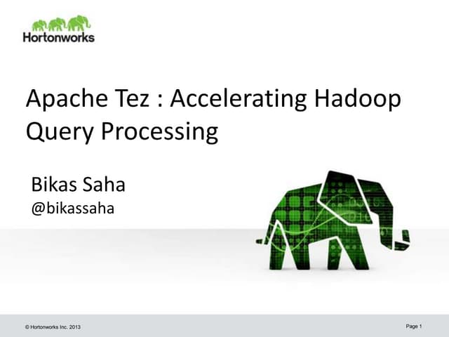 nmotgi's tweet card. Apache Tez: Accelerating Hadoop Query Processing